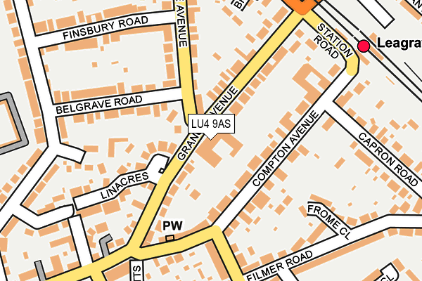 LU4 9AS map - OS OpenMap – Local (Ordnance Survey)