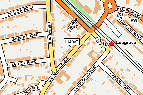 LU4 9AT map - OS OpenMap – Local (Ordnance Survey)