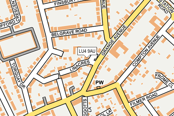 LU4 9AU map - OS OpenMap – Local (Ordnance Survey)