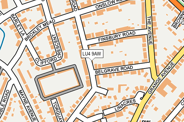 LU4 9AW map - OS OpenMap – Local (Ordnance Survey)