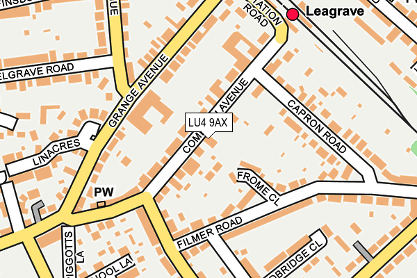 LU4 9AX map - OS OpenMap – Local (Ordnance Survey)