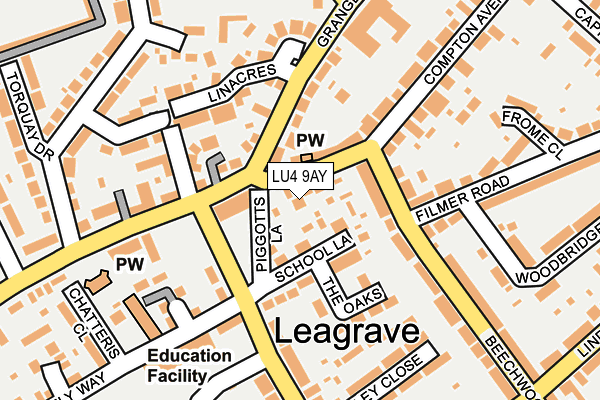 LU4 9AY map - OS OpenMap – Local (Ordnance Survey)