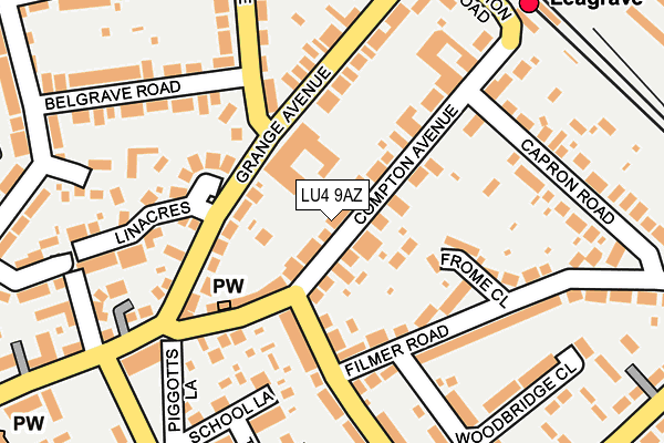 LU4 9AZ map - OS OpenMap – Local (Ordnance Survey)