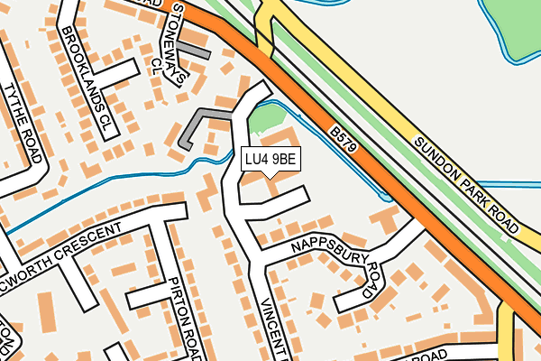 LU4 9BE map - OS OpenMap – Local (Ordnance Survey)