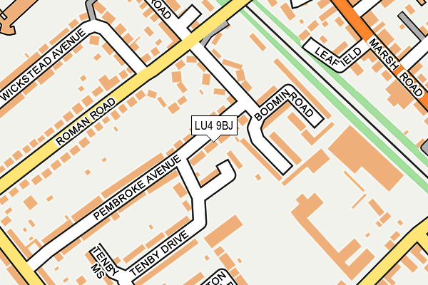 LU4 9BJ map - OS OpenMap – Local (Ordnance Survey)