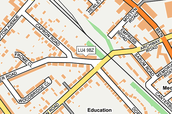 LU4 9BZ map - OS OpenMap – Local (Ordnance Survey)
