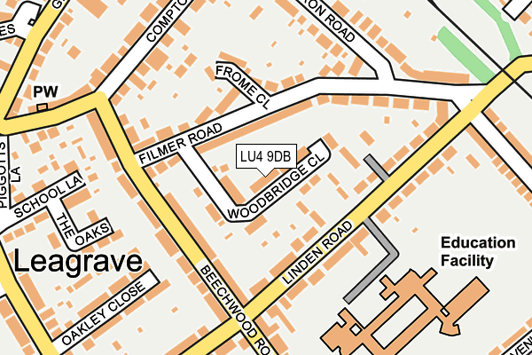 LU4 9DB map - OS OpenMap – Local (Ordnance Survey)