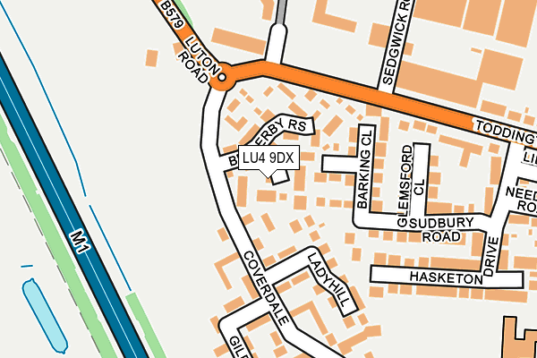 LU4 9DX map - OS OpenMap – Local (Ordnance Survey)
