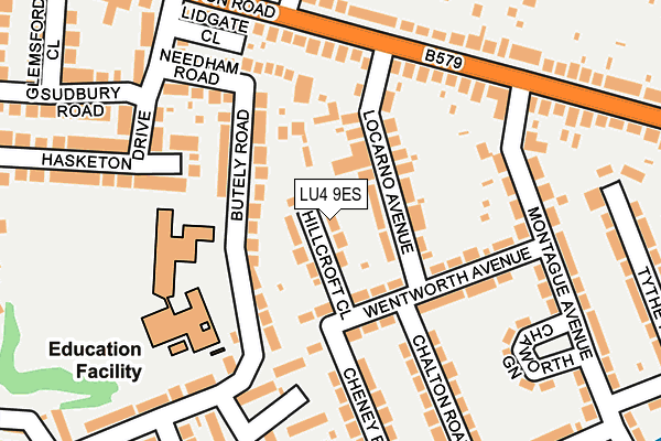 LU4 9ES map - OS OpenMap – Local (Ordnance Survey)