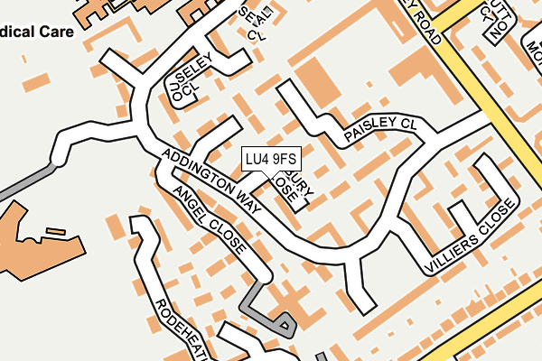 LU4 9FS map - OS OpenMap – Local (Ordnance Survey)