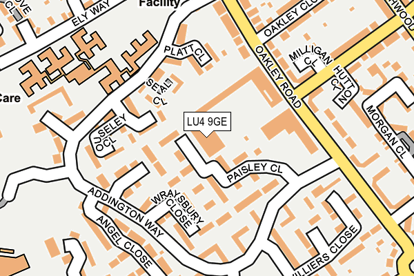 LU4 9GE map - OS OpenMap – Local (Ordnance Survey)