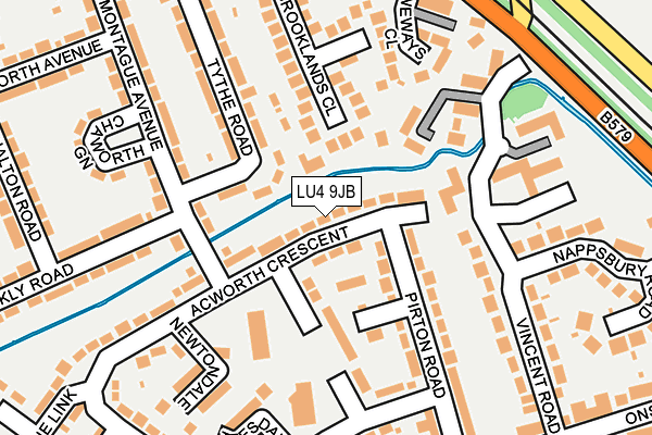 LU4 9JB map - OS OpenMap – Local (Ordnance Survey)