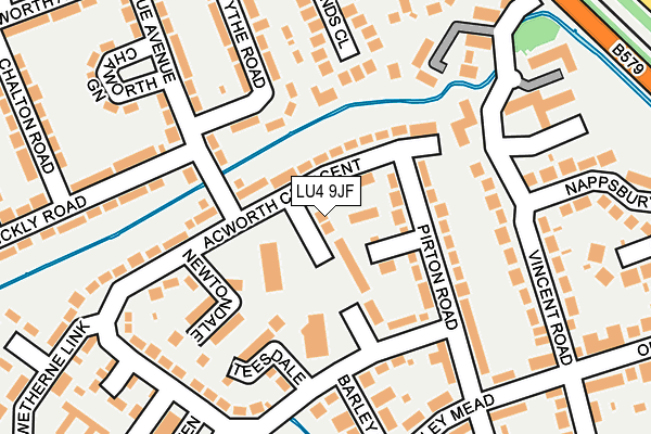 LU4 9JF map - OS OpenMap – Local (Ordnance Survey)