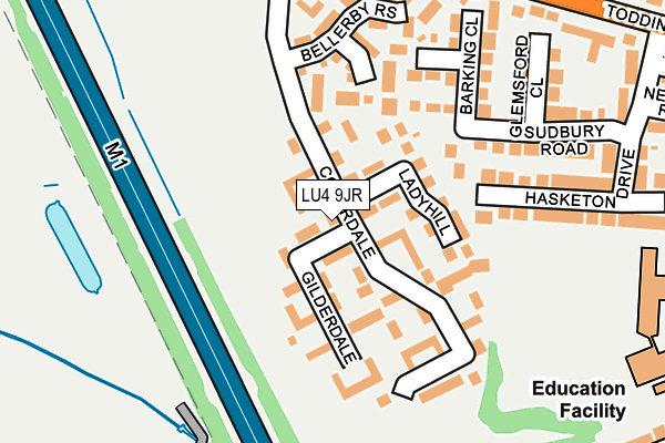 LU4 9JR map - OS OpenMap – Local (Ordnance Survey)