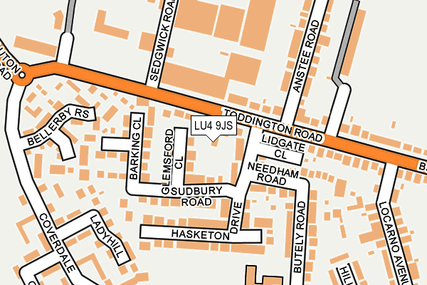 LU4 9JS map - OS OpenMap – Local (Ordnance Survey)