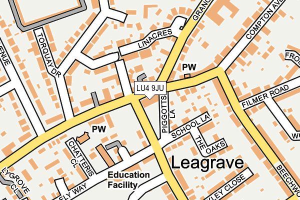 LU4 9JU map - OS OpenMap – Local (Ordnance Survey)