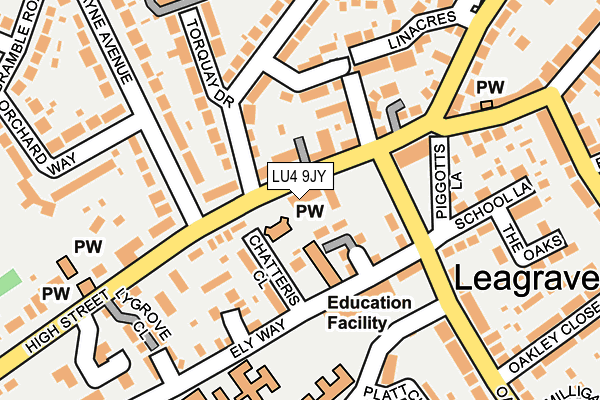 LU4 9JY map - OS OpenMap – Local (Ordnance Survey)