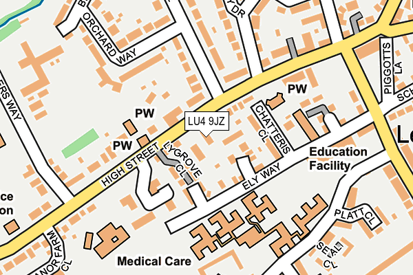 LU4 9JZ map - OS OpenMap – Local (Ordnance Survey)