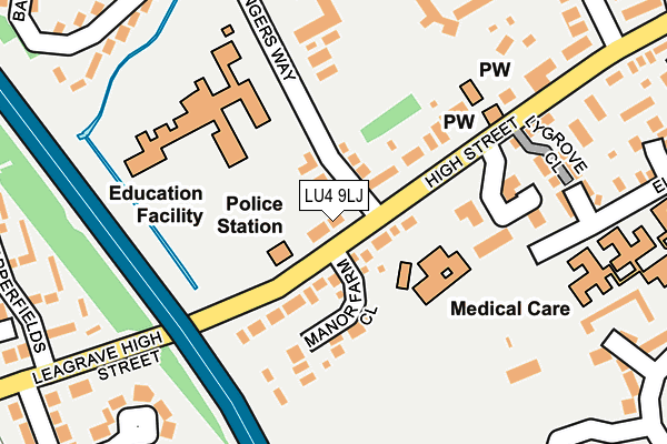 LU4 9LJ map - OS OpenMap – Local (Ordnance Survey)