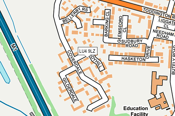 LU4 9LZ map - OS OpenMap – Local (Ordnance Survey)