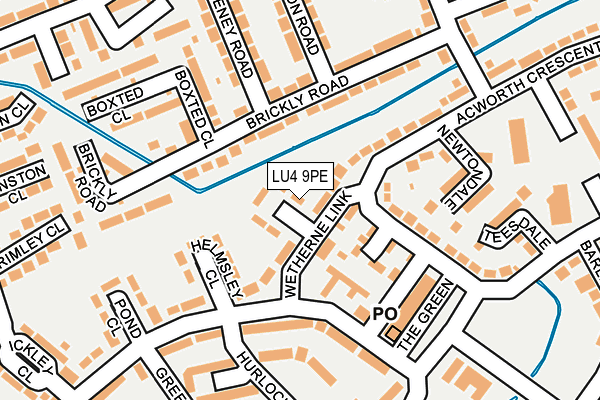 LU4 9PE map - OS OpenMap – Local (Ordnance Survey)