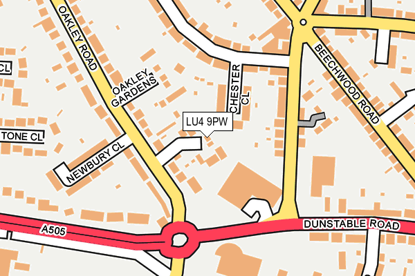 LU4 9PW map - OS OpenMap – Local (Ordnance Survey)
