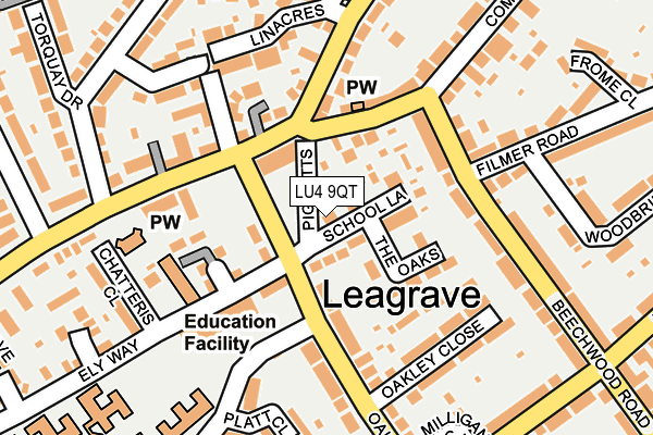 LU4 9QT map - OS OpenMap – Local (Ordnance Survey)