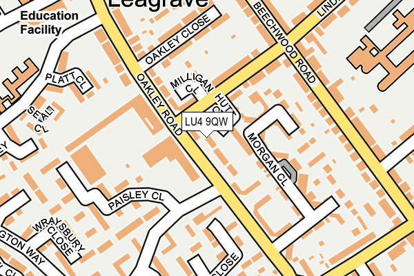 LU4 9QW map - OS OpenMap – Local (Ordnance Survey)