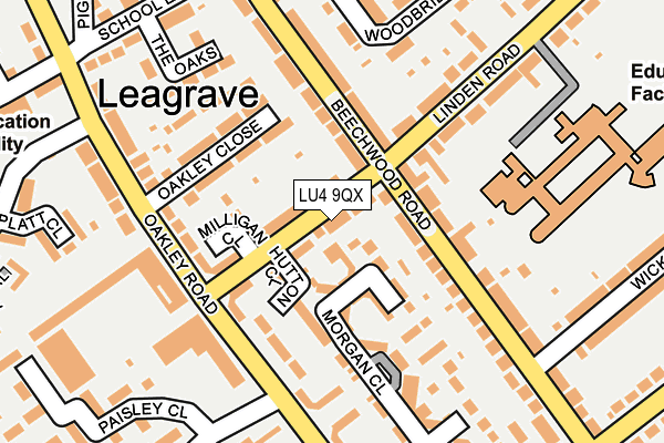 LU4 9QX map - OS OpenMap – Local (Ordnance Survey)