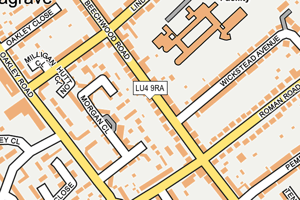 LU4 9RA map - OS OpenMap – Local (Ordnance Survey)