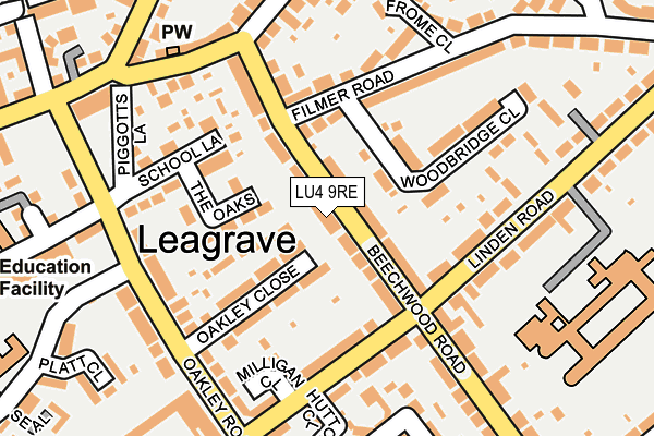 LU4 9RE map - OS OpenMap – Local (Ordnance Survey)