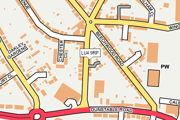 LU4 9RP map - OS OpenMap – Local (Ordnance Survey)