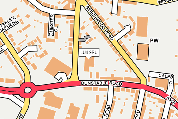 LU4 9RU map - OS OpenMap – Local (Ordnance Survey)