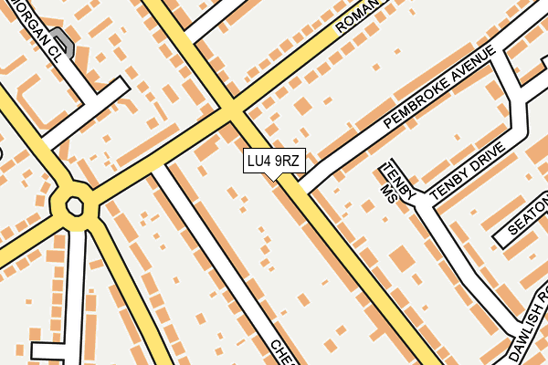 LU4 9RZ map - OS OpenMap – Local (Ordnance Survey)