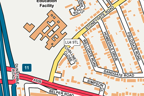 LU4 9TL map - OS OpenMap – Local (Ordnance Survey)