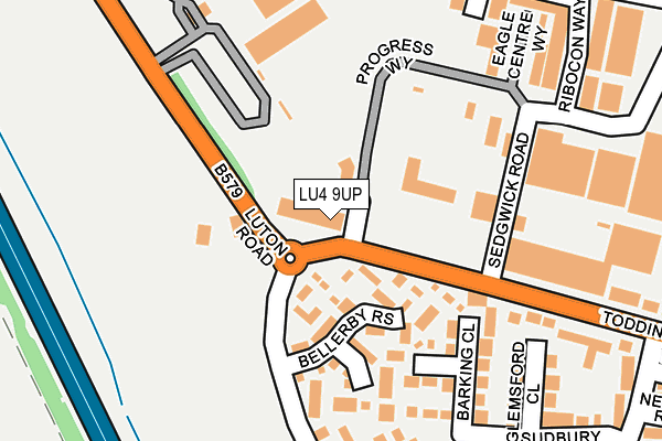 LU4 9UP map - OS OpenMap – Local (Ordnance Survey)