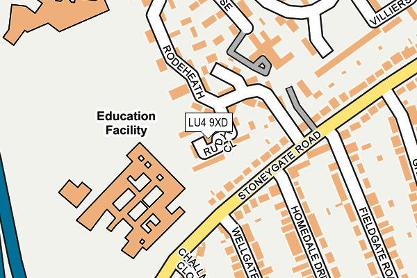 LU4 9XD map - OS OpenMap – Local (Ordnance Survey)