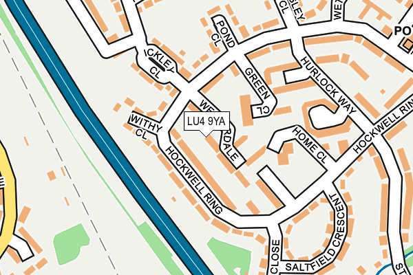 LU4 9YA map - OS OpenMap – Local (Ordnance Survey)