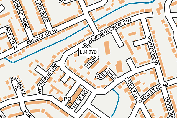 LU4 9YD map - OS OpenMap – Local (Ordnance Survey)