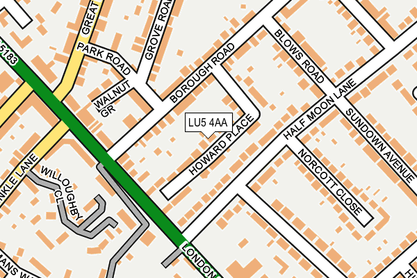 LU5 4AA map - OS OpenMap – Local (Ordnance Survey)