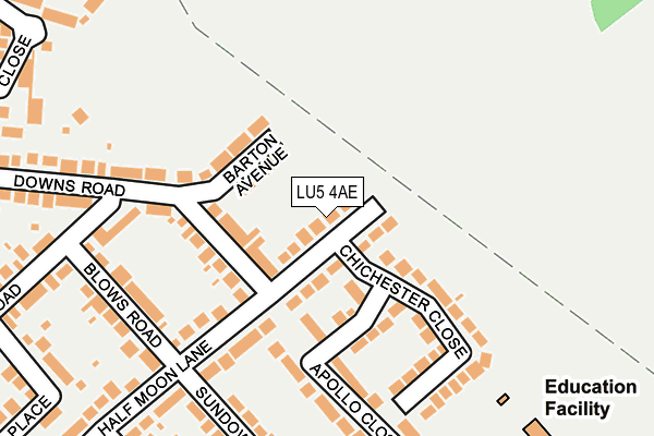 LU5 4AE map - OS OpenMap – Local (Ordnance Survey)
