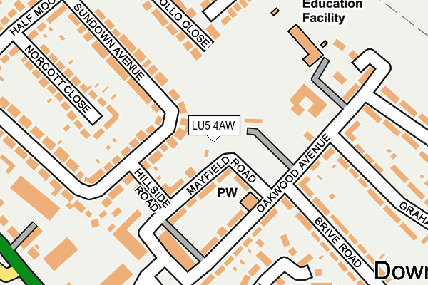 LU5 4AW map - OS OpenMap – Local (Ordnance Survey)
