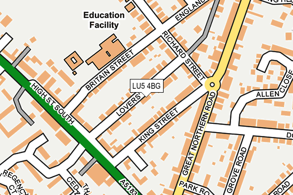 LU5 4BG map - OS OpenMap – Local (Ordnance Survey)