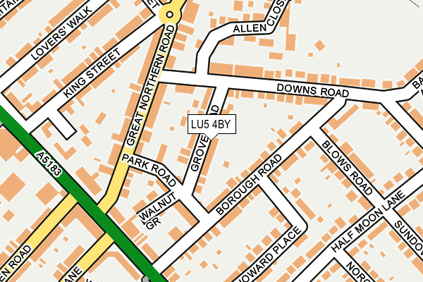 LU5 4BY map - OS OpenMap – Local (Ordnance Survey)