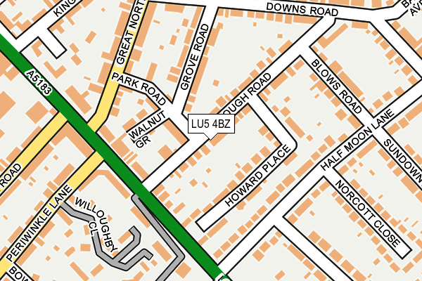 LU5 4BZ map - OS OpenMap – Local (Ordnance Survey)