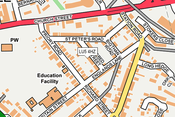 LU5 4HZ map - OS OpenMap – Local (Ordnance Survey)