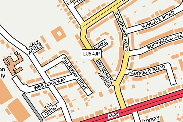 LU5 4JP map - OS OpenMap – Local (Ordnance Survey)
