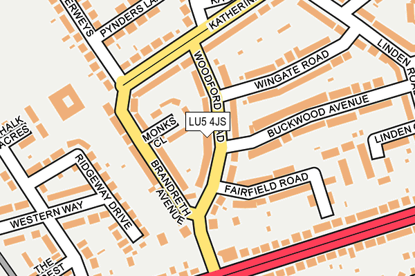 LU5 4JS map - OS OpenMap – Local (Ordnance Survey)