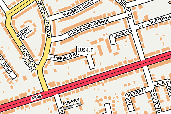 LU5 4JT map - OS OpenMap – Local (Ordnance Survey)