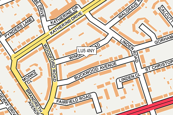 LU5 4NY map - OS OpenMap – Local (Ordnance Survey)